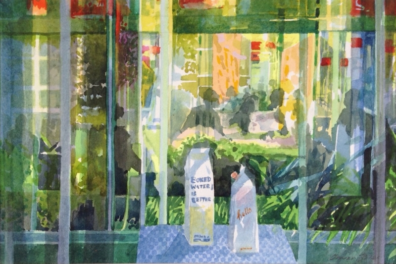 Museum Cafe, Boston Museum Cafe, Boston by Olwen Jones RWS RE (1945)