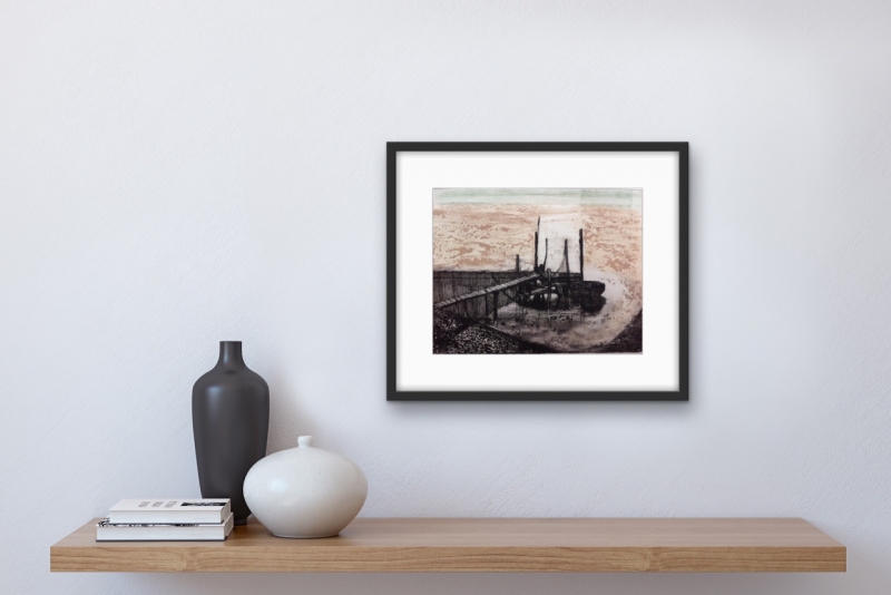 Private Jetty by Charles Bartlett  RWS RE ARCA (1921 - 2014)