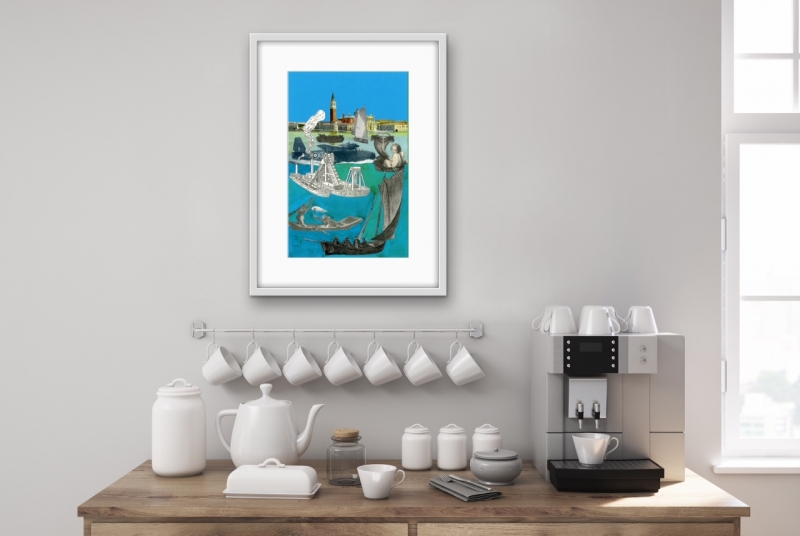 Dredging, from the Venice Suite Dredging, from the Venice Suite by Sir Peter Blake OBE (1932)