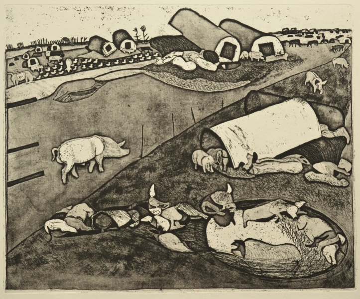 Pig City (large) by Moss Fuller  RCA (1937 - 2021)