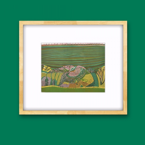 Cornish Sheep Walkers in Spring by Moss Fuller  RCA (1937 - 2021)