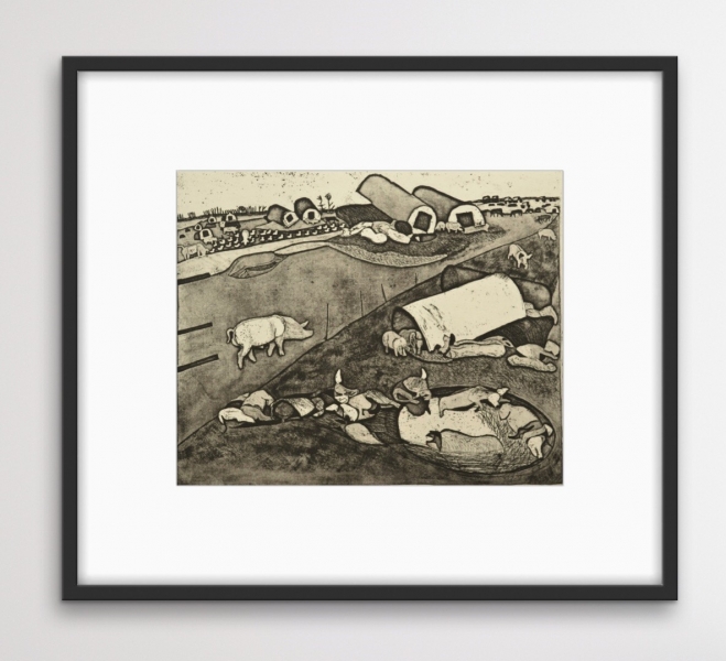 Pig City (large) by Moss Fuller  RCA (1937 - 2021)