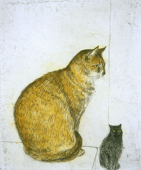 Abysinnian Cat by Dame Elizabeth Blackadder  DBE, RWS, RA, RSA (1931 - 2021)